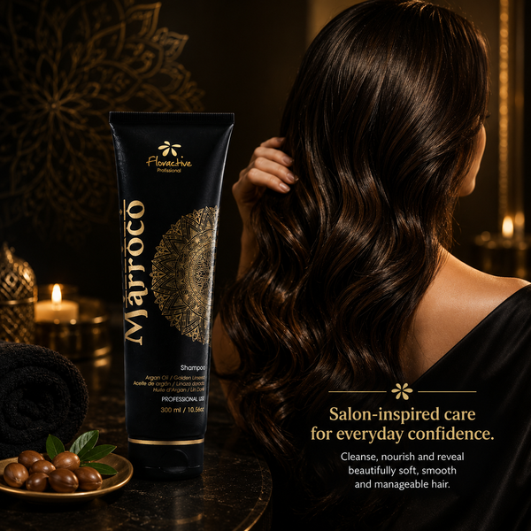 Floractive Profissional Marroco Golden Shampoo 300ml | Hydrating Shampoo for Dry, Damaged & Chemically Treated Hair