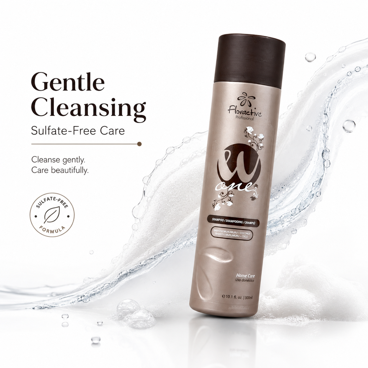 Floractive Profissional W One Home Care Shampoo 300ml | Sulfate-Free Hydrating Shampoo for Smooth & Healthy Hair