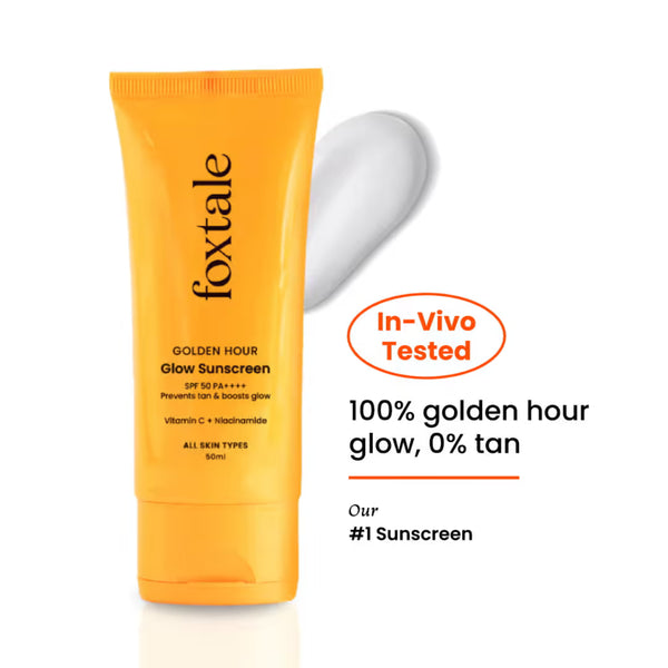 Foxtale Glow Sunscreen SPF 50 PA++++ with Vitamin C & Niacinamide 50ml