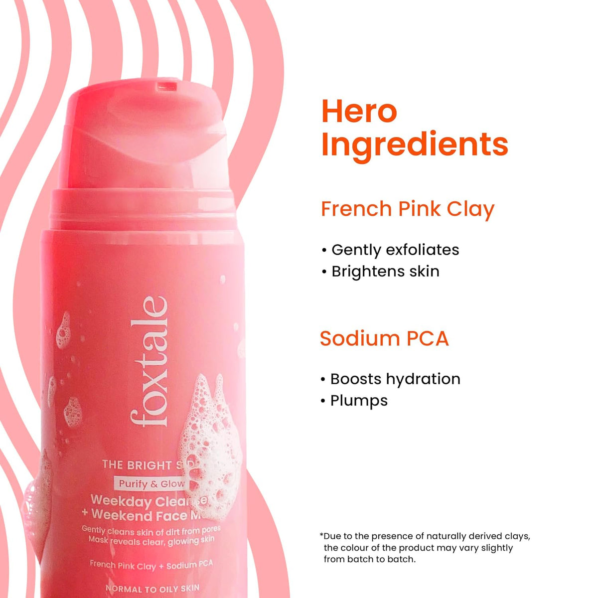 Foxtale Purify & Glow Weekday Cleanser + Weekend Face Mask 100ml