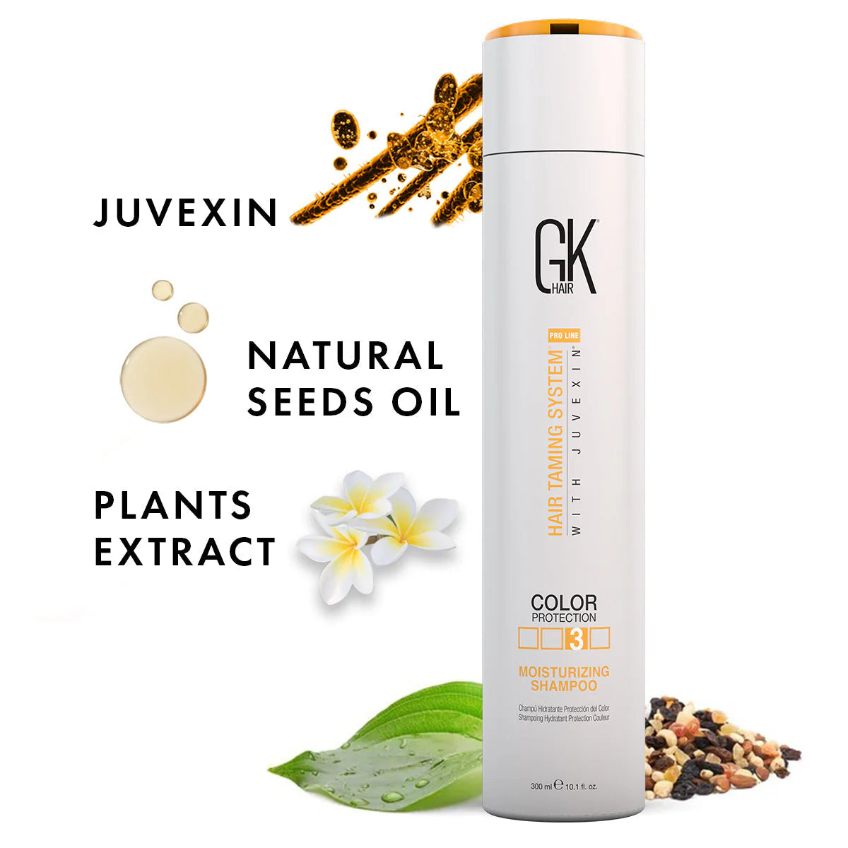GK Hair Moisturizing Shampoo For Dry, Frizzy & Color-Treated Hair 300ml