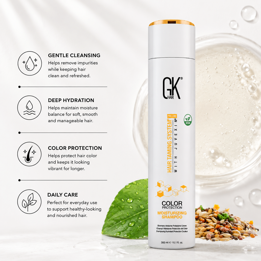 GK Hair Moisturizing Shampoo For Dry, Frizzy & Color-Treated Hair 300ml