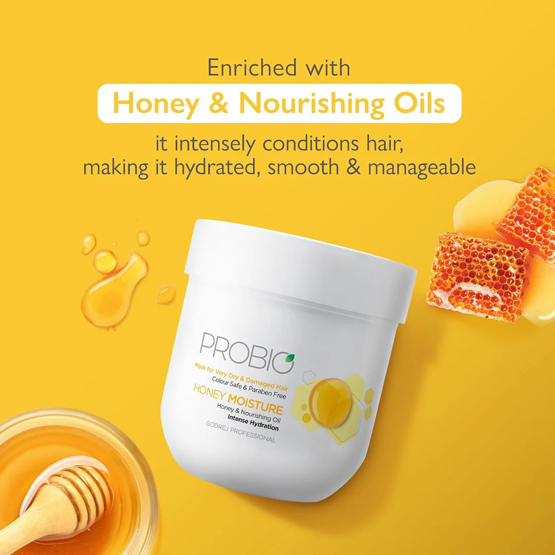 Godrej Professional Honey Moisture Mask For Dry, Damaged & Frizzy Hair 250g