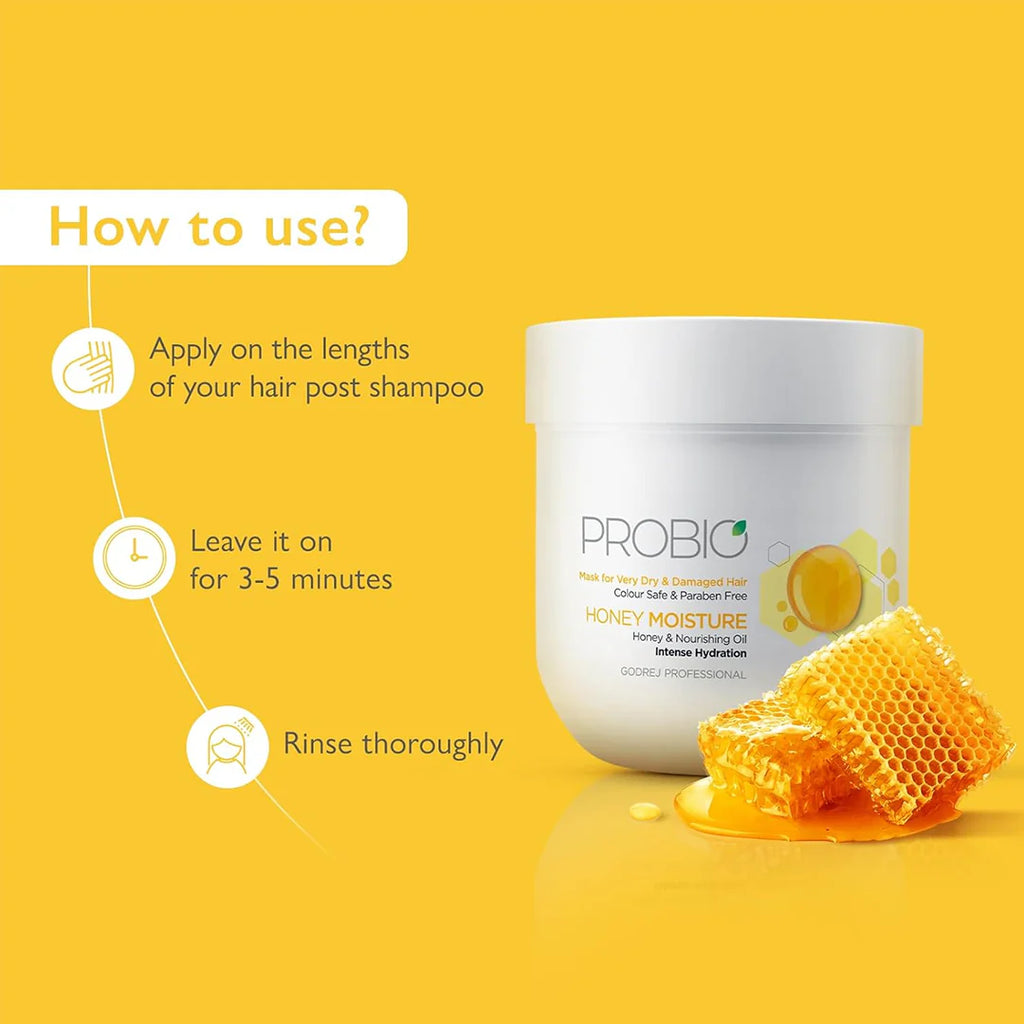Godrej Professional Honey Moisture Mask For Dry, Damaged & Frizzy Hair 250g