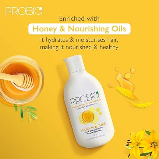 Godrej Professional Probio Honey Moisture Shampoo For Dry, Damaged & Frizzy Hair 250ml