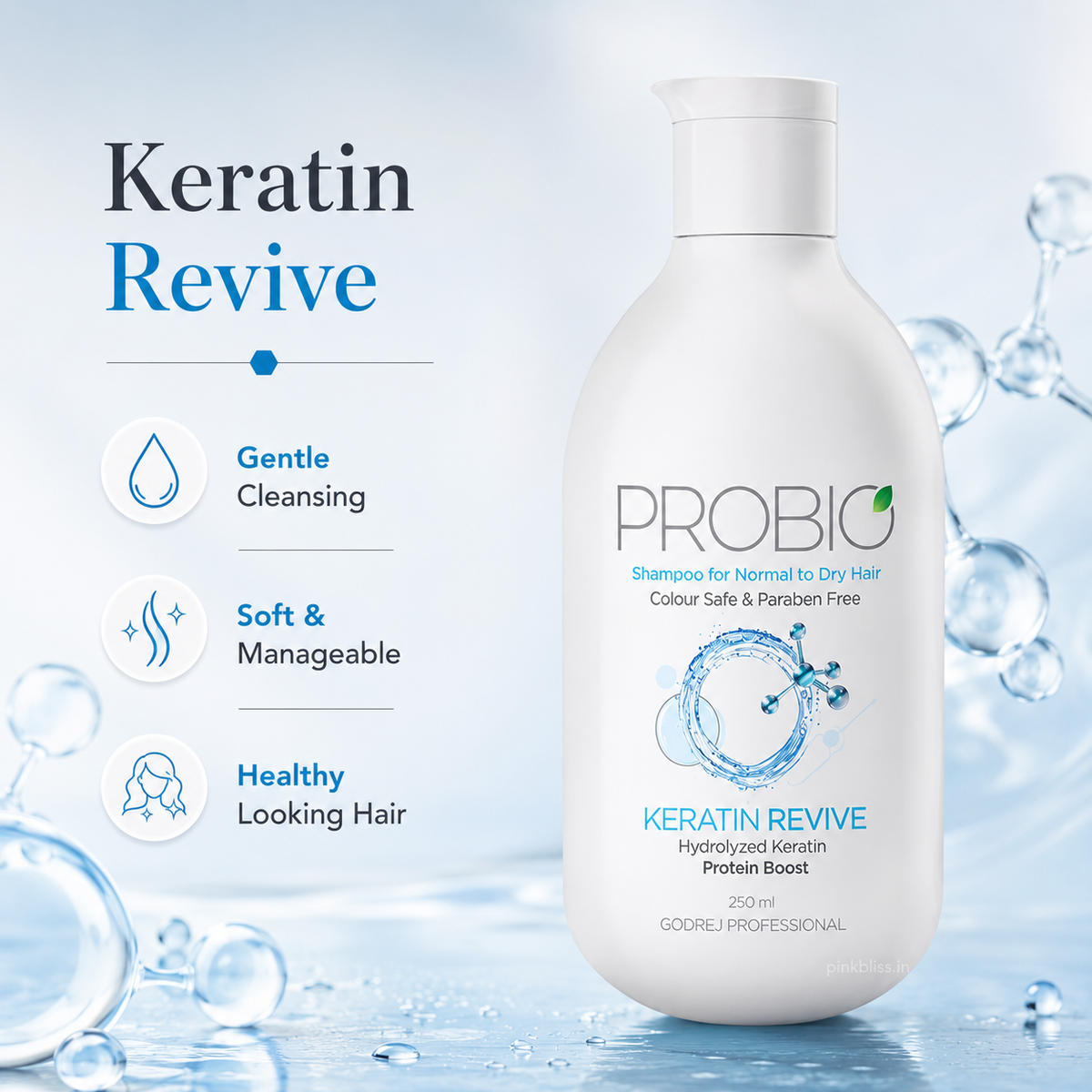 Godrej Professional Probio Keratin Revive Shampoo For Normal, Dry & Damaged Hair 250ml