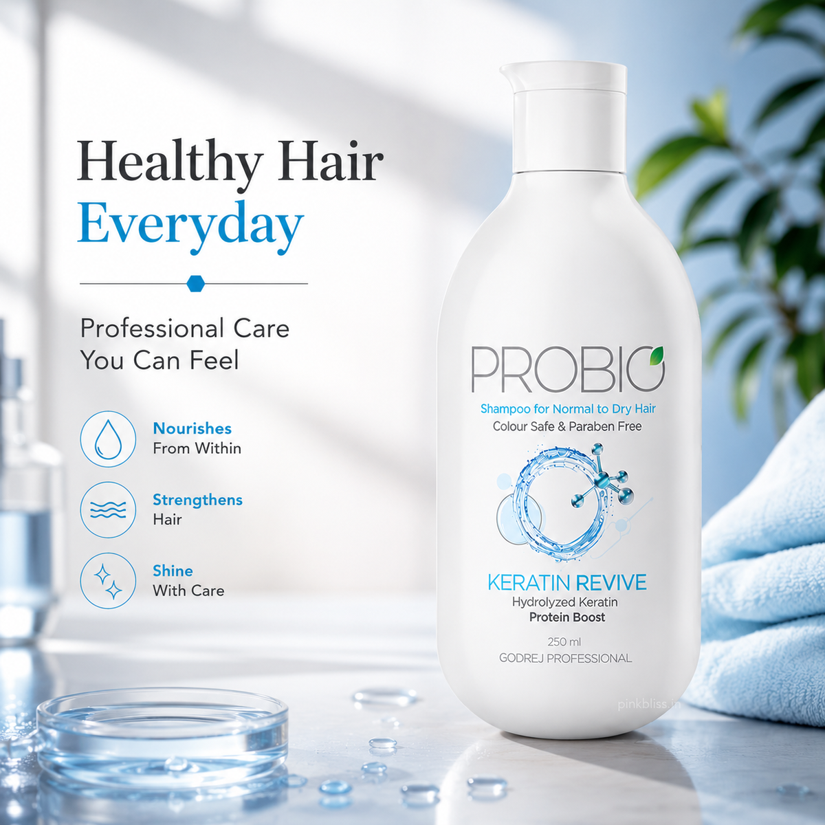 Godrej Professional Probio Keratin Revive Shampoo For Normal, Dry & Damaged Hair 250ml