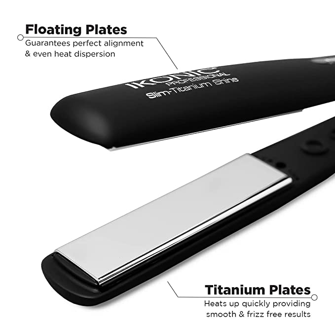 IKONIC Slim Titanium Shine 2.0 Hair Straightener For Smooth, Shiny & Frizz-Free Styling