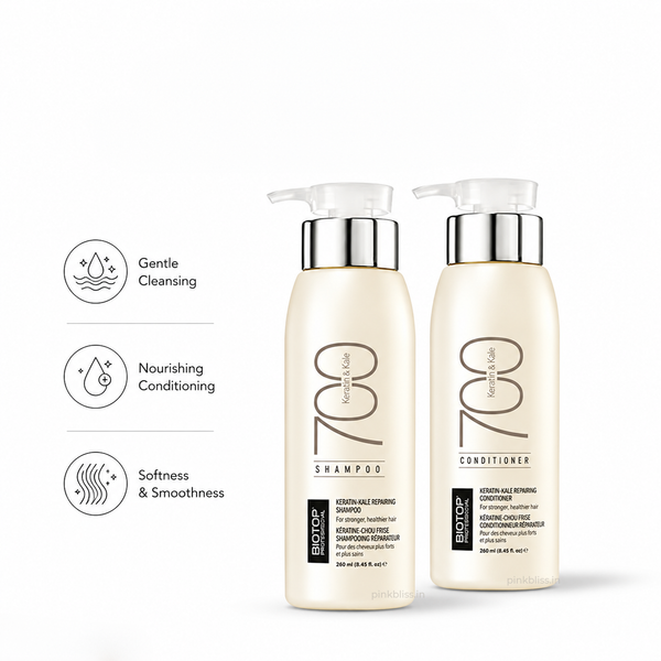 Biotop Professional 700 Keratin & Kale Shampoo & Conditioner Combo for Damaged Hair (250ml Each)
