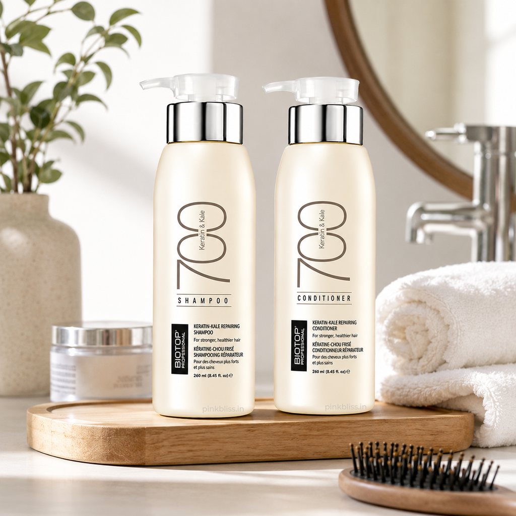 Biotop Professional 700 Keratin & Kale Shampoo & Conditioner Combo for Damaged Hair (250ml Each)