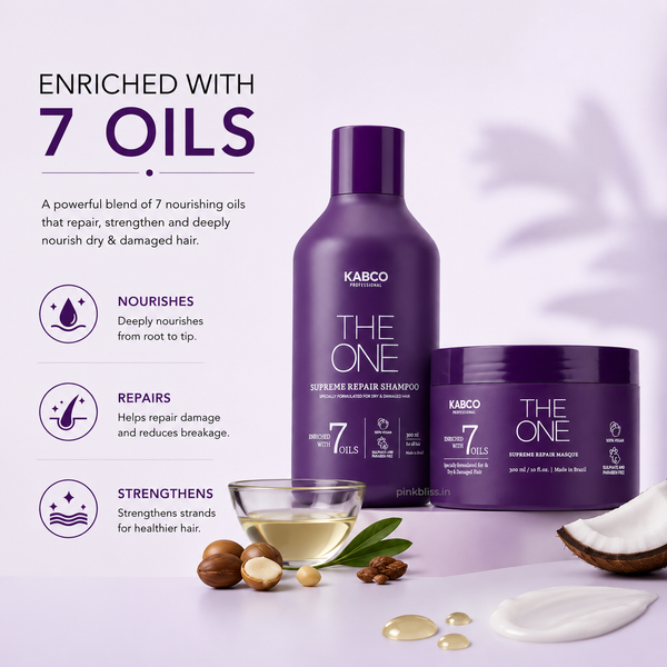 KABCO Professional The One Supreme Repair Shampoo & Masque Hair Repair Combo For Dry, Damaged & Frizzy Hair 300ml Each