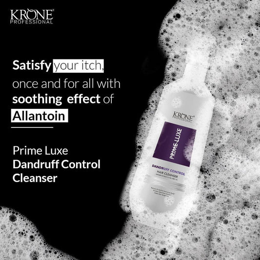 Krone Professional Prime Luxe Dandruff Control Hair Cleanser With Zinc Pyrithione & Tea Tree Oil For Flake-Free Scalp 1000ml