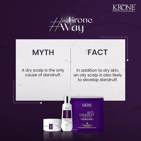 Krone Professional Prime Luxe Dandruff Control Hair Cleanser 200ml & Masque 100ml Anti-Flake Scalp Care Duo