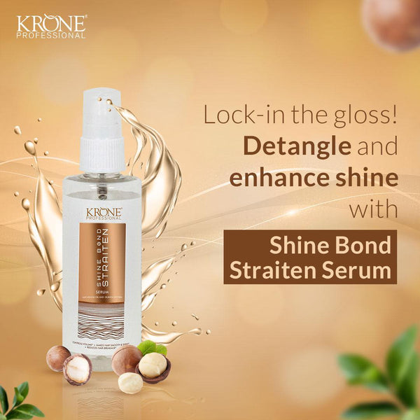 Krone Professional Shine Bond Straightening Hair Serum For Frizz Control, Smoothness & Shine 100ml