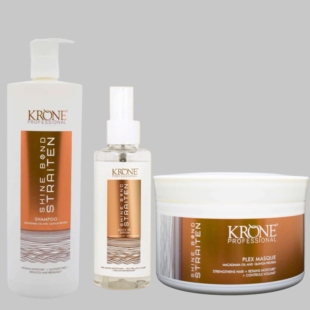 Krone Professional Shine Bond Sulphate-Free Hair Care Combo For Smooth, Frizz-Free Hair (Shampoo 1000ml + Masque 500ml + Serum 100ml)