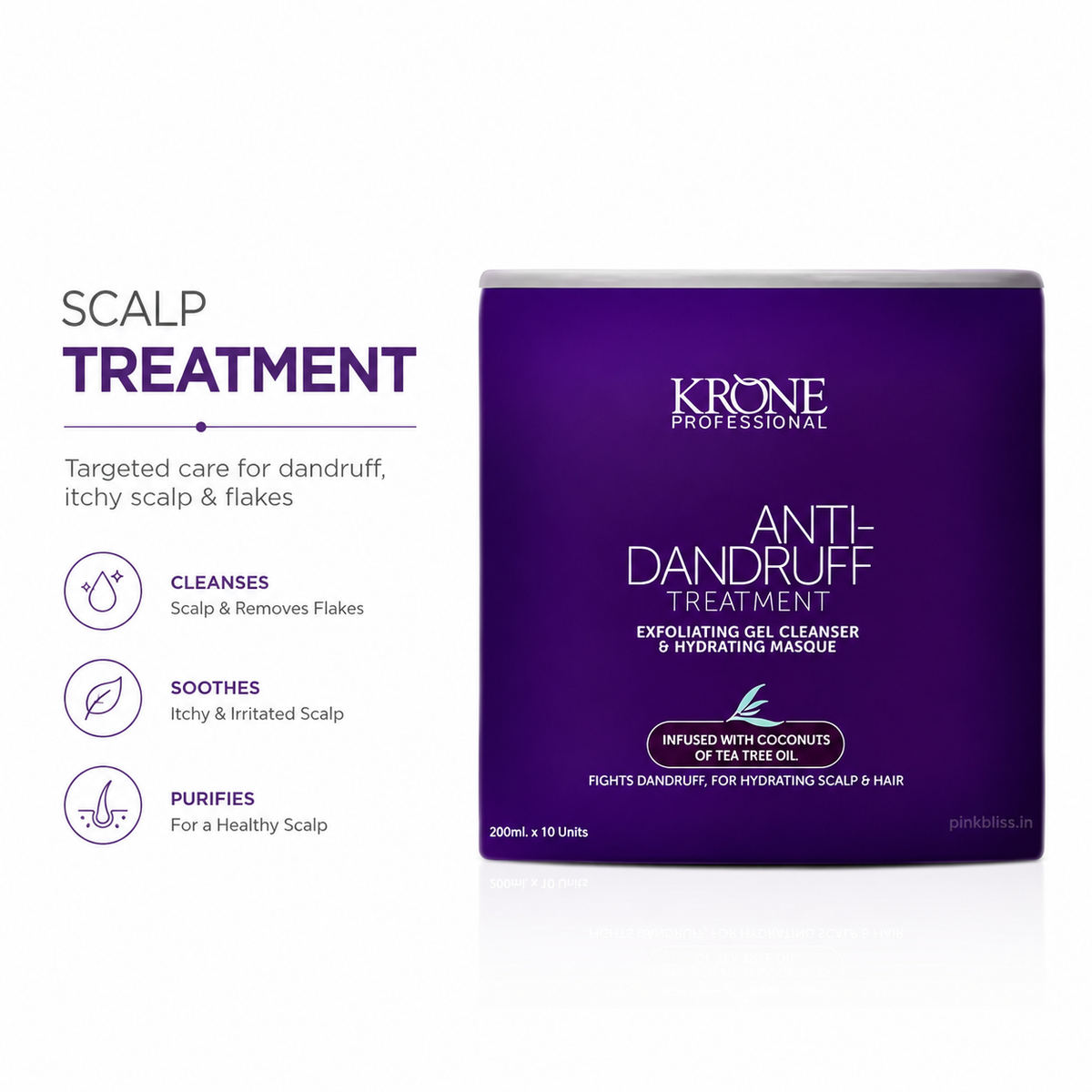 Krone Professional Anti Dandruff Cleanser & Scalp Mask Treatment For Flakes, Itchiness & Scalp Care 200ml