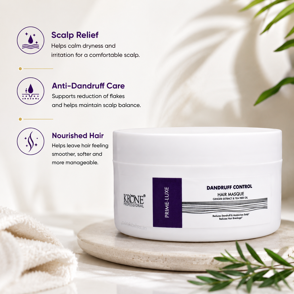 Krone Professional Prime Luxe Dandruff Control Hair Masque For Flake-Free & Healthy Scalp 100ml