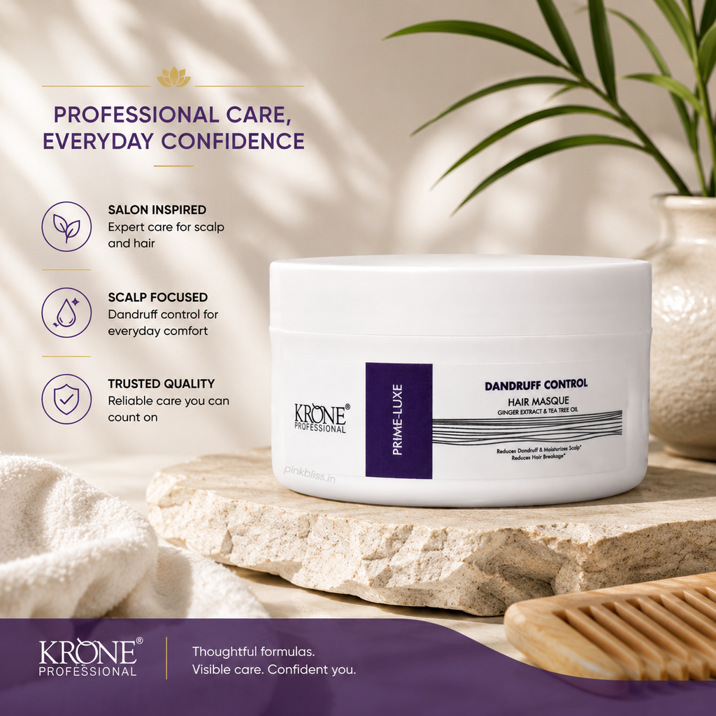 Krone Professional Prime Luxe Dandruff Control Hair Masque For Flake-Free & Healthy Scalp 100ml