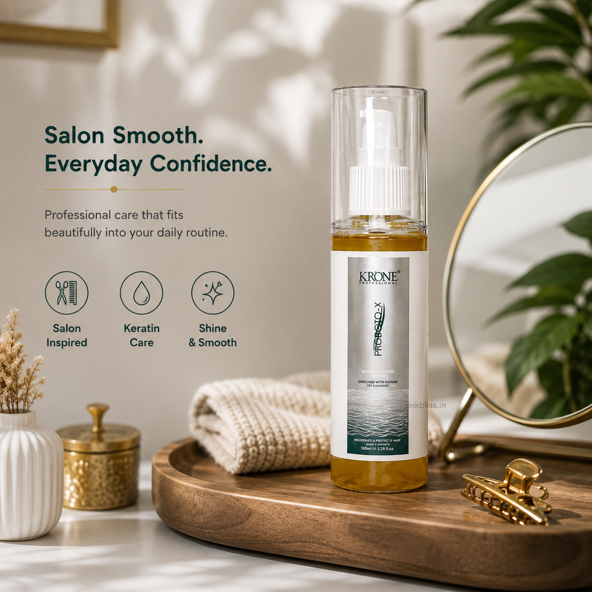 Krone Professional Proboto-X Keratin Shine Hair Serum For Frizz Control & Smooth Hair 100ml