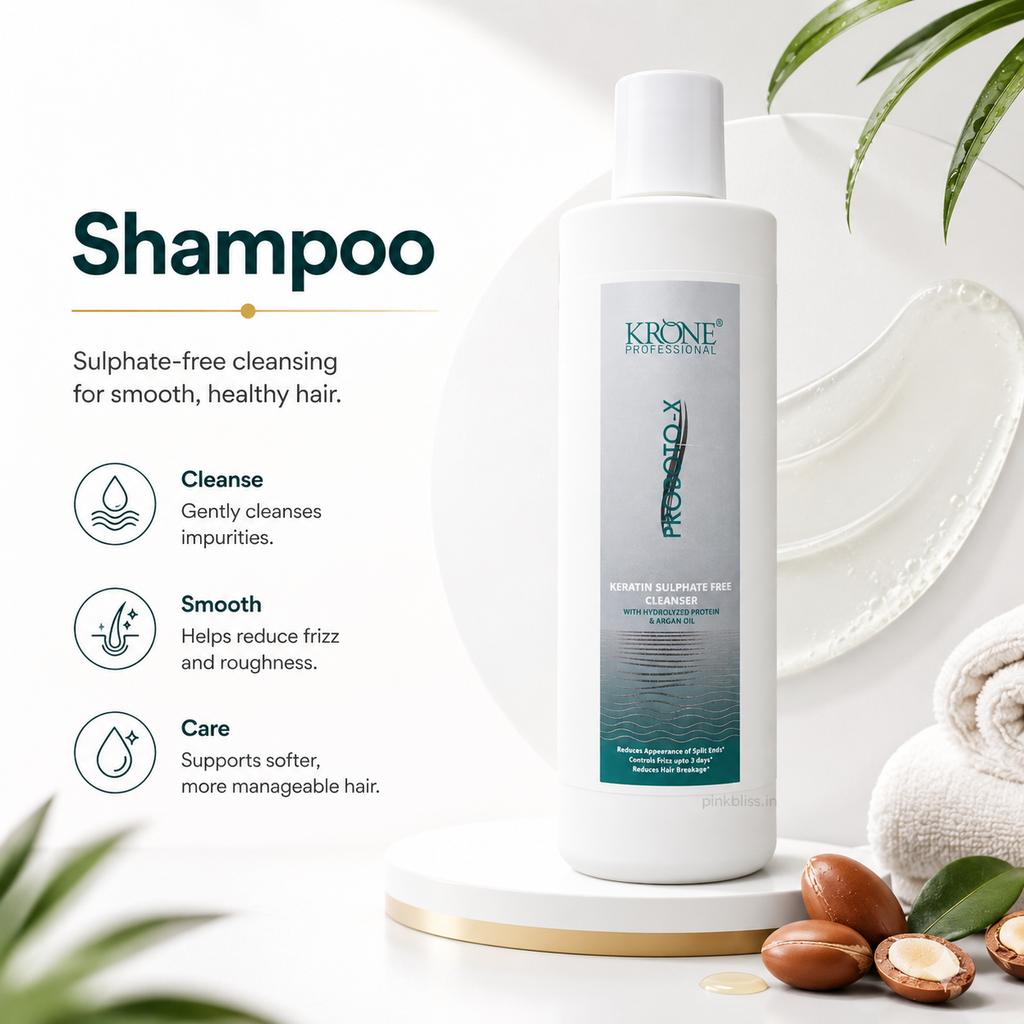 Krone Professional Proboto-X Sulphate-Free Keratin Hair Cleanser For Dry, Damaged & Frizz-Prone Hair 250ml