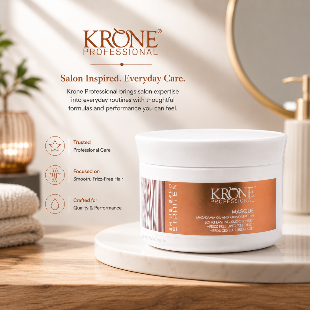 Krone Professional Shine Bond Straightening Hair Masque For Smooth, Frizz-Free Hair 200ml