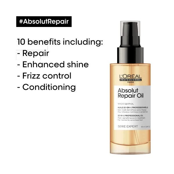 L'Oréal Professionnel Absolut Repair 10-in-1 Hair Oil Serum for Dry & Damaged Hair 90ml