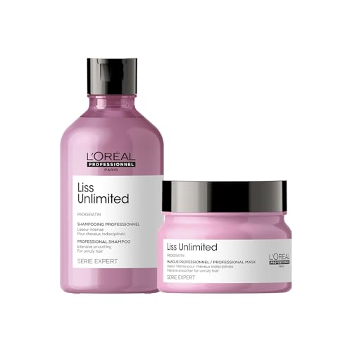 L'Oréal Professionnel Liss Unlimited Shampoo 300ml & Hair Mask 250ml Combo for Frizzy Hair