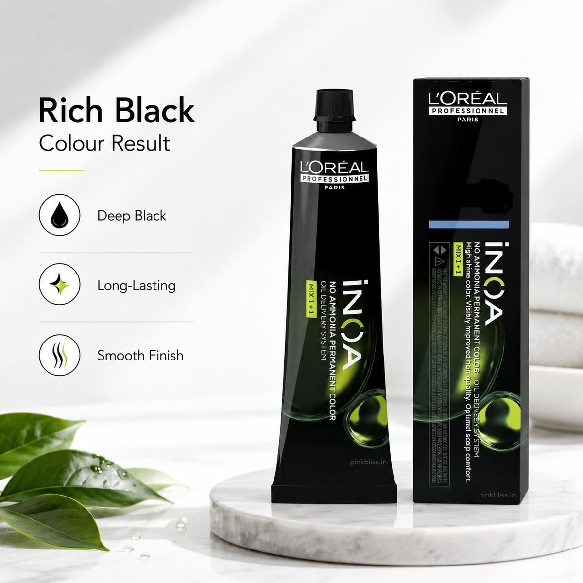 L'Oréal Professionnel INOA 1 Black Ammonia-Free Permanent Hair Colour 60g