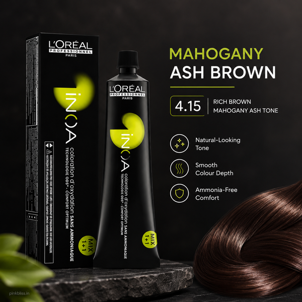 L'Oréal Professionnel INOA 4.15 Mahogany Ash Brown Ammonia-Free Permanent Hair Colour 60g