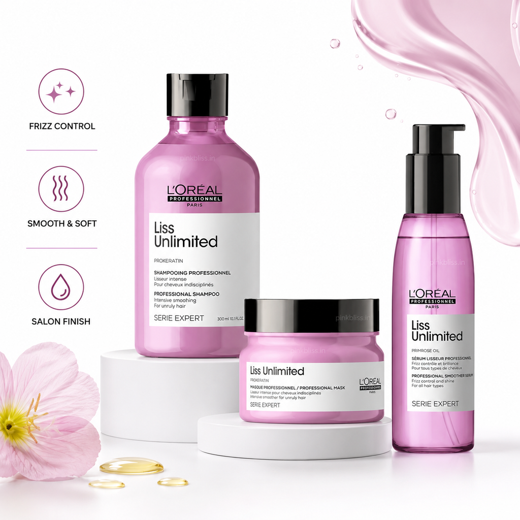 L'Oréal Professionnel Liss Unlimited Shampoo, Mask & Serum Combo (300ml + 250ml + 125ml)