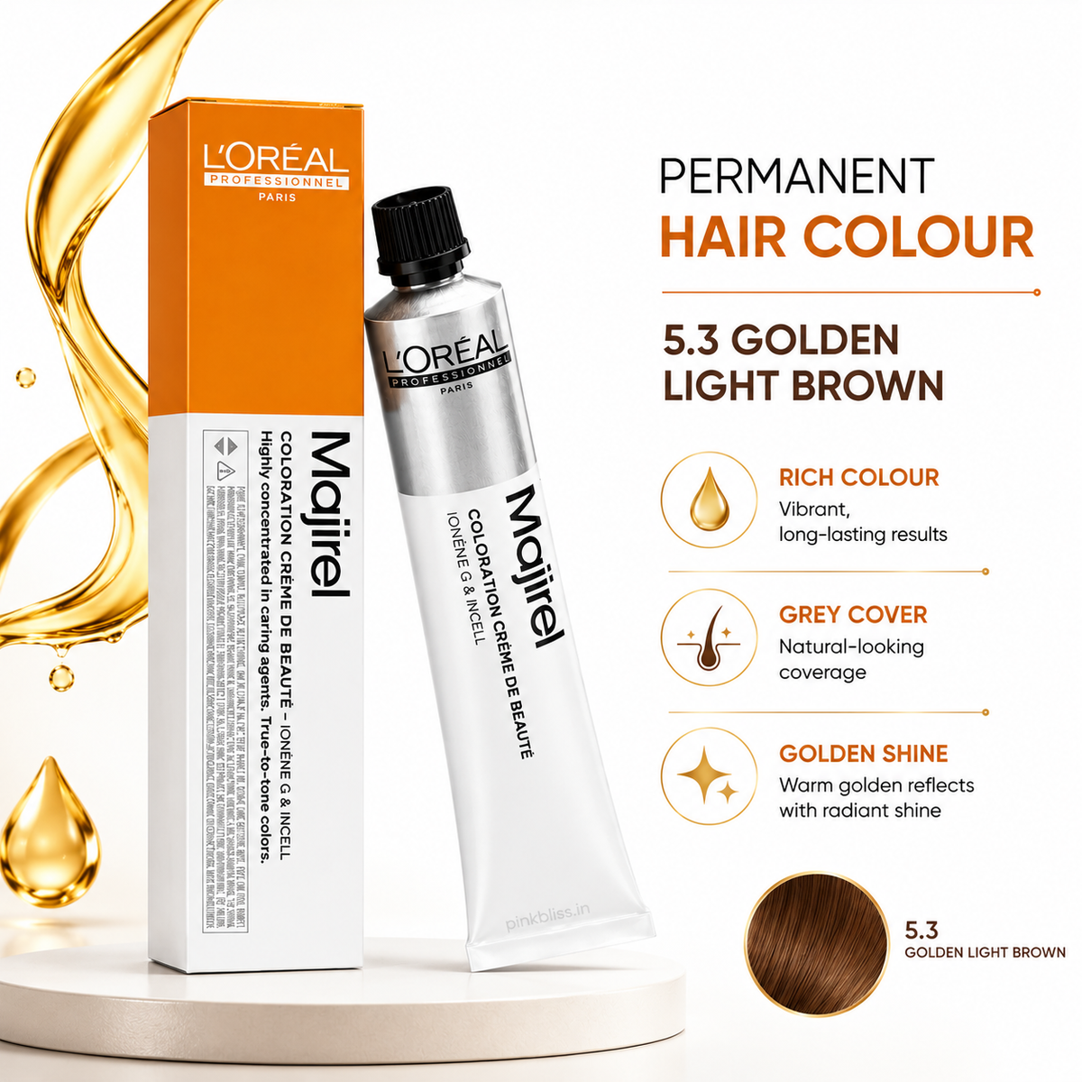 L'Oréal Professionnel Majirel 5.3 Golden Light Brown Hair Colour