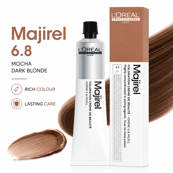 L'Oréal Professionnel Majirel 6.8 Mocha Dark Blonde Permanent Hair Colour 50g