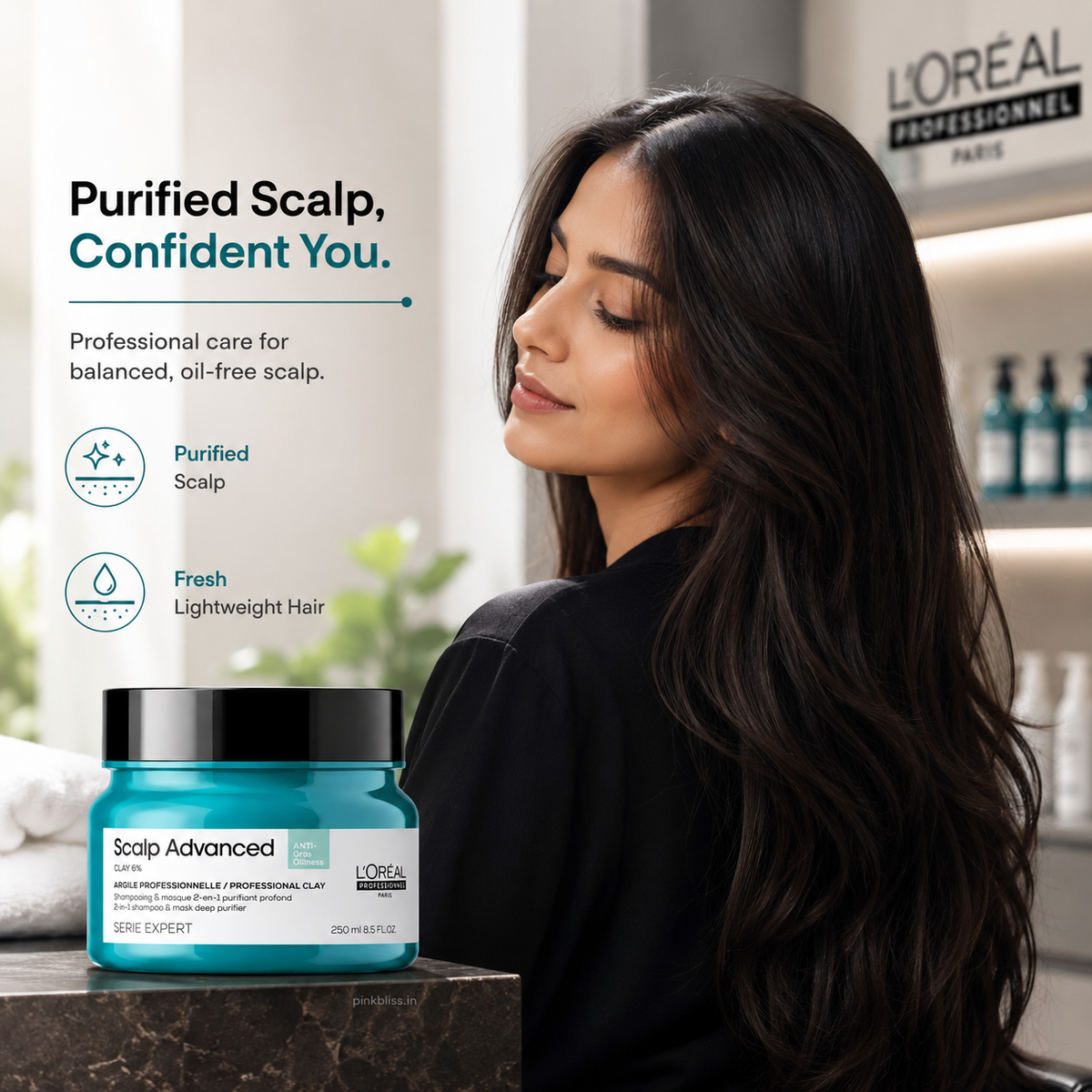 L'Oréal Professionnel Scalp Advanced Anti-Oiliness 2-in-1 Deep Purifier Clay 250ml