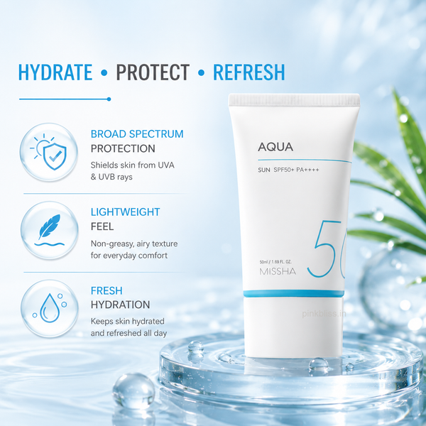 MISSHA All Around Safe Block Aqua Sun Gel SPF 50+ PA++++ 50ml | Lightweight Hydrating Sunscreen