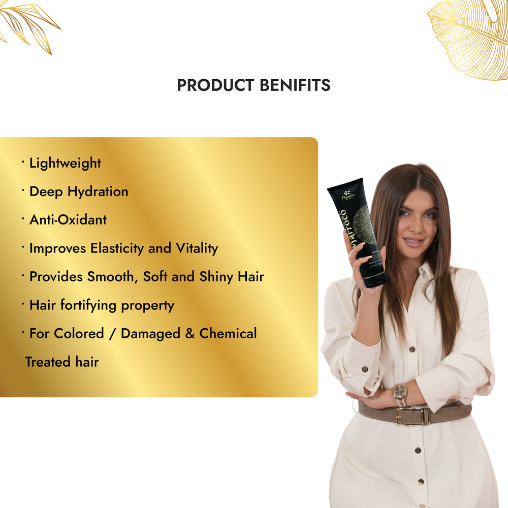 Floractive Profissional Marroco Golden Shampoo 300ml | Hydrating Shampoo for Dry, Damaged & Chemically Treated Hair