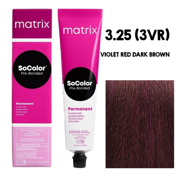 Matrix SoColor 3.26 3VR Violet Red Dark Brown Permanent Hair Color