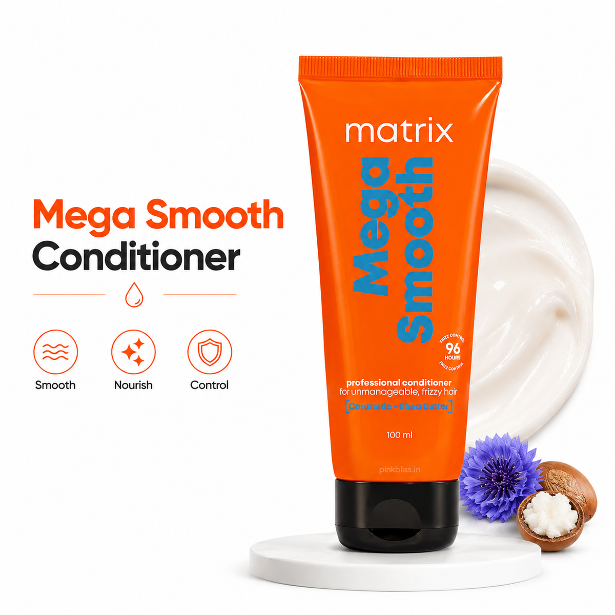 Matrix Mega Smooth Conditioner for Frizzy, Dry & Unmanageable Hair 100ml