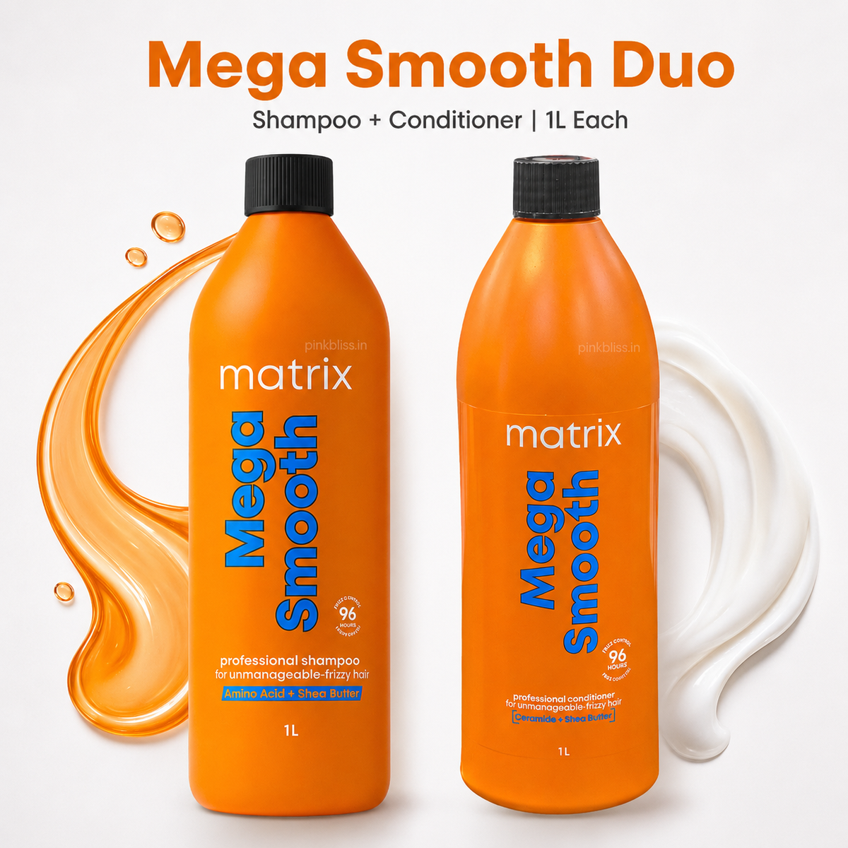 Matrix Mega Smooth Professional Shampoo & Conditioner Combo 1000ml Each