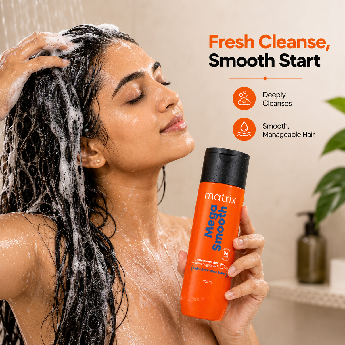 Matrix Mega Smooth Shampoo for Frizzy, Dry & Unmanageable Hair 200ml