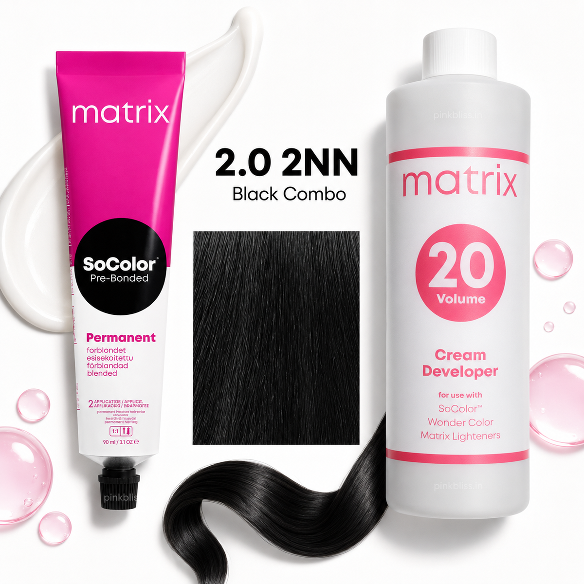 Matrix SoColor 2.0 2NN Black Hair Color & 20 Vol Developer Combo