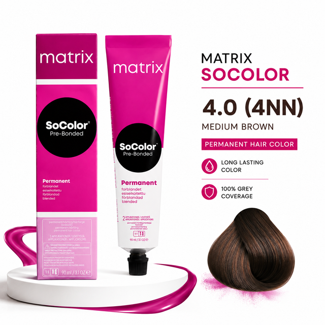 Matrix SoColor 4.0 4NN Medium Brown Permanent Hair Color