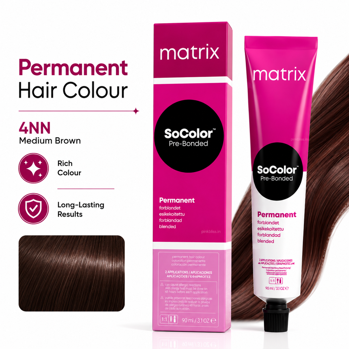 Matrix SoColor 4.0 4NN Medium Brown Permanent Hair Color