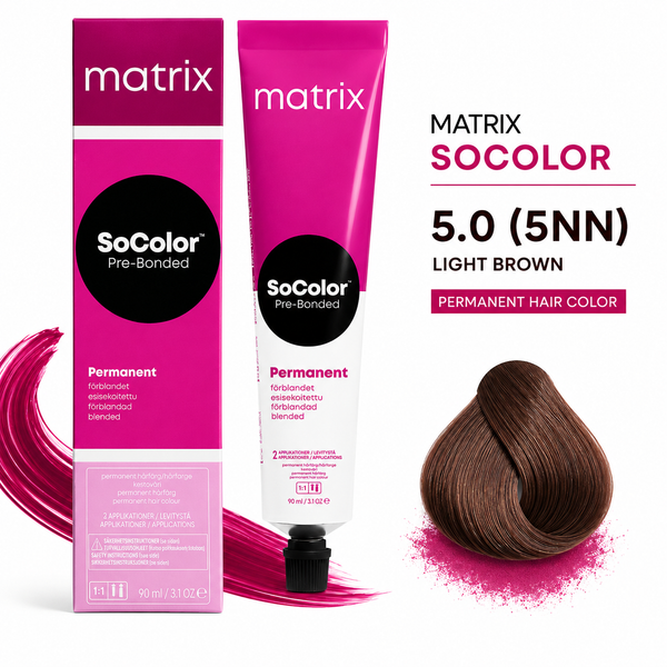 Matrix SoColor 5.0 5NN Light Brown Permanent Hair Color