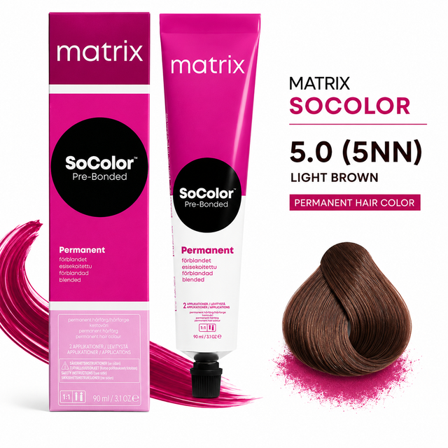 Matrix SoColor 5.0 5NN Light Brown Permanent Hair Color