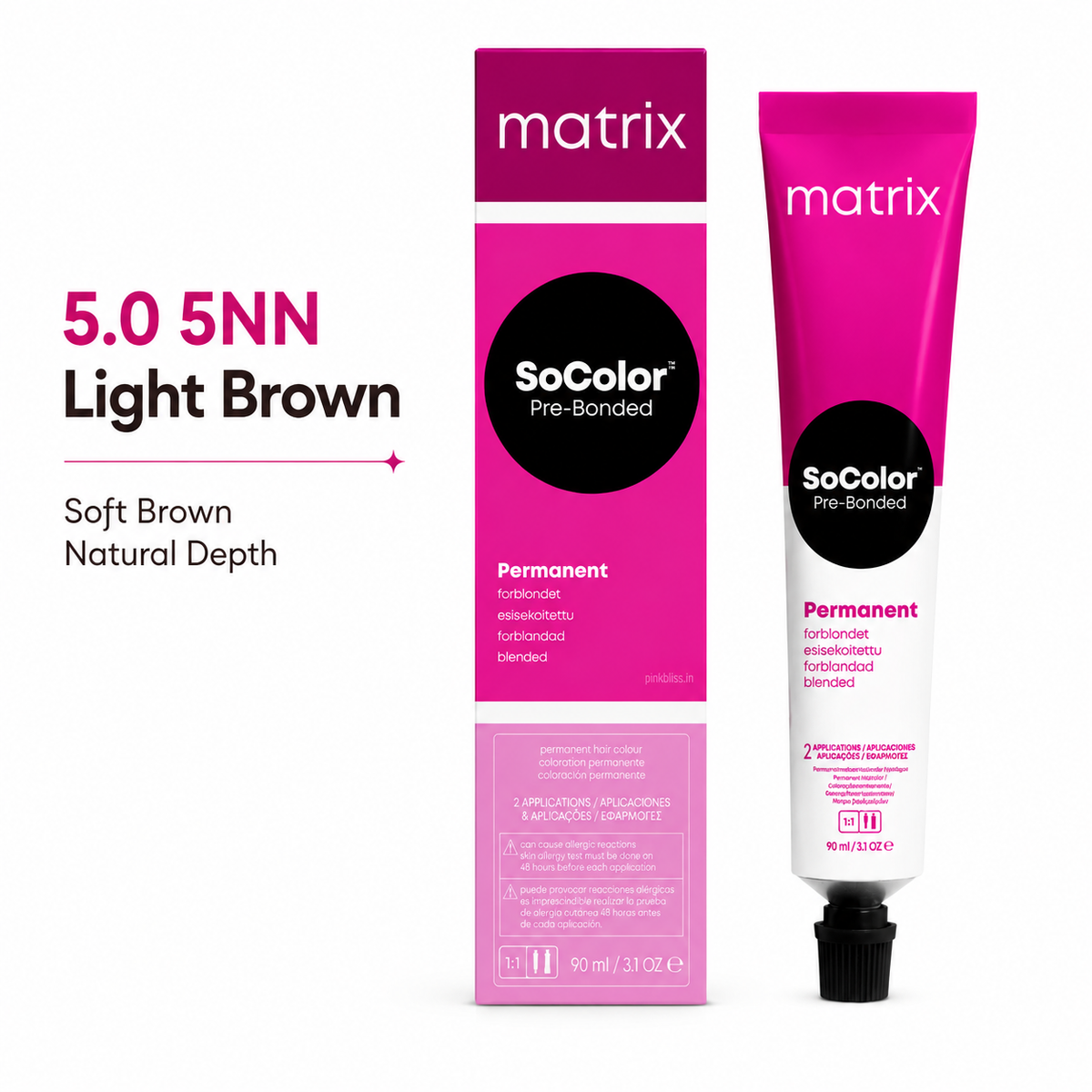 Matrix SoColor 5.0 5NN Light Brown Permanent Hair Color