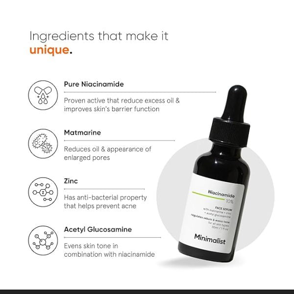 Minimalist 10% Niacinamide Face Serum for Oil Control & Anti-Acne 30ml