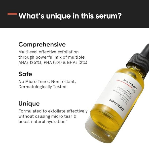 Minimalist AHA BHA PHA 32% Peeling Serum for Glowing Skin 30ml