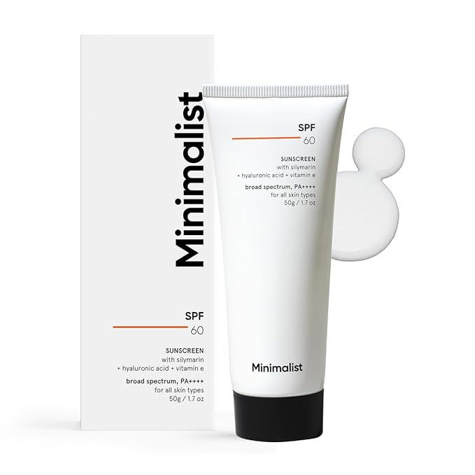 Minimalist SPF 60 PA++++ Broad Spectrum Sunscreen with Silymarin 50g