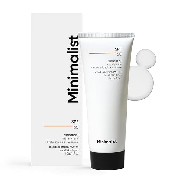 Minimalist SPF 60 PA++++ Broad Spectrum Sunscreen with Silymarin 50g