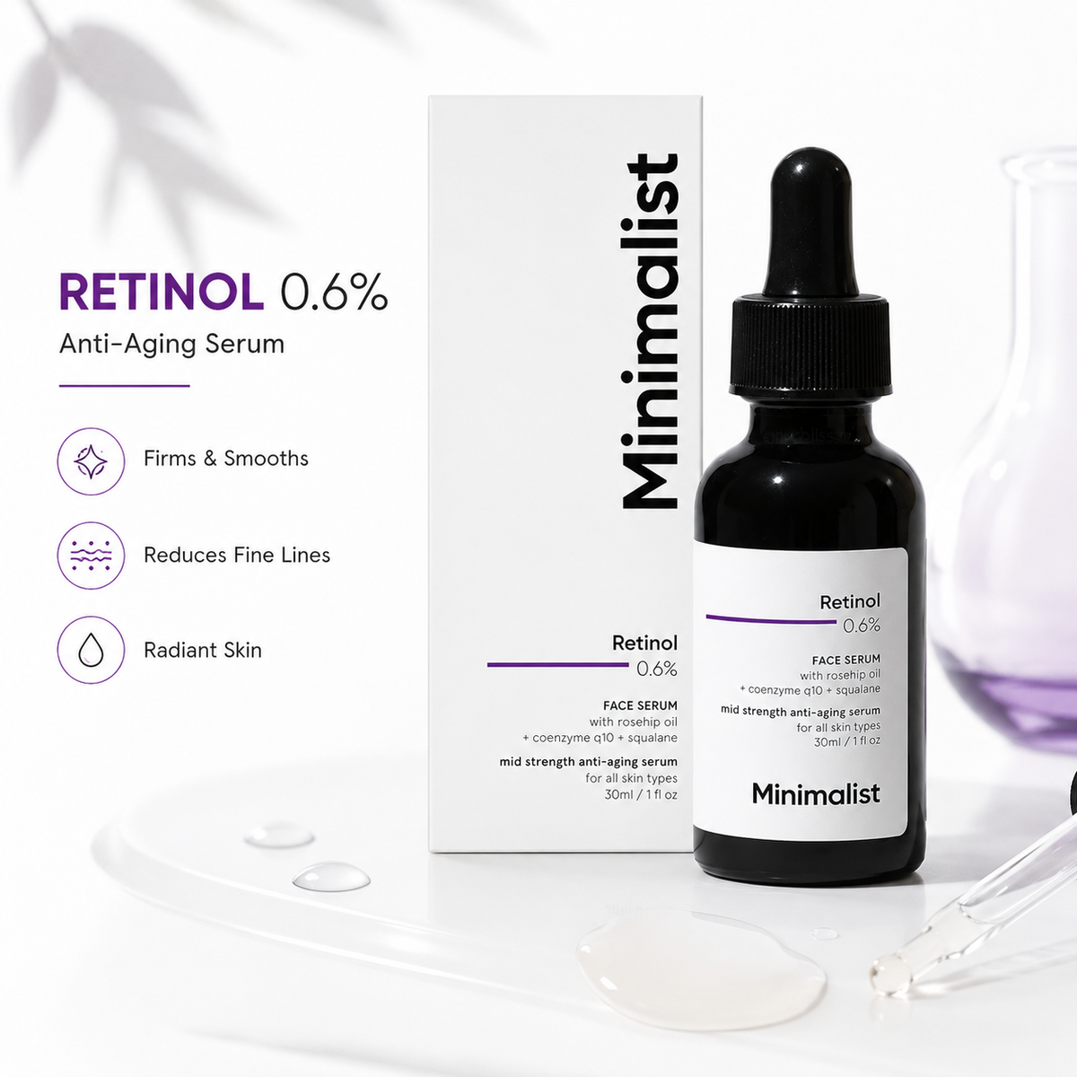 Minimalist Retinol 0.6% Anti-Aging Face Serum 30ml